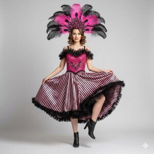 Vintage Rubie's New York Cancan / Moulin Rouge Dancer Costume - S/M 🇺🇸